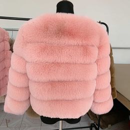 Women's Fur Faux Womens faux fur coat Autumn Winter High Quality Coat fluffy elegant 7xl plus size women clothing HKD230727