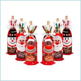 Gift Wrap Creative Christmas Red Wine Bag Bottle Set Decorations Gift Wholesale Drop Delivery 2021 Home Garden Fest Nerdsropebags500Mg Dhe6C