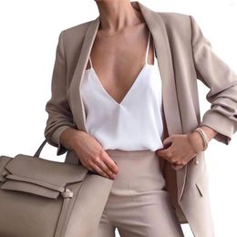 Women's Suits Women's Blazer Suit Jacket Solid Colour Lapel Long Sleeve Casual Top Open-Front Loose Formal Coat Ladies Office