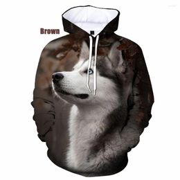 Men's Hoodies 2022 Fashion Funny And Cute Siberian Husky Dog 3D Printed Hoodie Dogs Print Men Women Casual Size