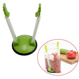 Hands Free Baggy Rack Plastic Baggy Opener Rack Clip Food Storage Bag Holder Stand DH9841