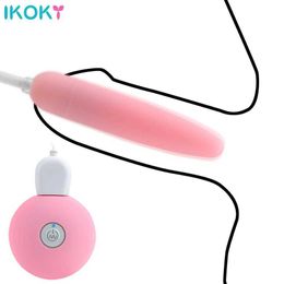 Beauty Items IKOKY Vibrating Egg Penis Plug Vibrator G Spot Clitoris Massager Mini Urethra Stimulation Anal Vagina sexy Toy