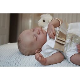 Dolls NPK 48CM hand-drawing reborn baby doll Levi premie boy hair lifelike real soft touch cuddly 220930