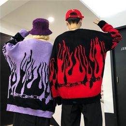 Mens Sweaters Winter Korean Version Ins Harajuku Hiphop Loose Bat Sleeve Pullover Sweater Men and Women 220929