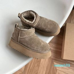 2022 Boot Designer Woman Fluffy Boots 58540 Thick Bottom Warm Fur Winter Snow Booties Ankle Botas De Mujer