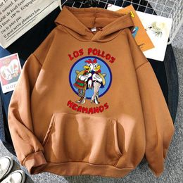 Men's Hoodies Men's 2022 Autumn Winter Letter Print LOS POLLOS Hermanos Male Sweatshirts Chicken Brothers Pullovers High Quality Tops