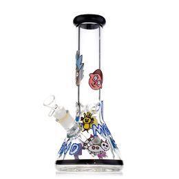 Monstrous Elegance: 12-Inch Straight Tube Hookah Beaker Bong with Diffused Downstem Percolator