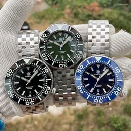 Wristwatches STEELDIVE Luxury Men's Diving Watch One-piece Case SD1976P Double Sapphire Super Blue Luminous NH35 1000M Waterproof