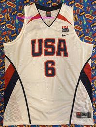cheap throwback basketball jerseys UK - New Stitched Retro Cheap 2006 FIBA  LeBron James Basketball Jersey Mens Kids Throwback Jerseys