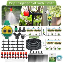 Watering Equipments 25M Plant Kit Smart Garden System Self Automatic Timer Drip Irrigation with Adjustable Nozzle 220930