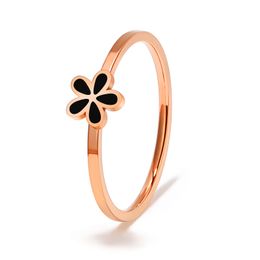 Casual Little Daisy Flowers Titanium Steel Ring Female Fashion Band rings For Women Men Jewellery gift