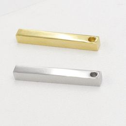 Pendant Necklaces 10pcs 5x40mm Stainless Steel Polished Golden Colour Long For Jewellery Making DIY Findings Accessories