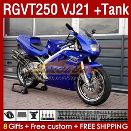 & Tank Fairings Kit For SUZUKI RGV250 VJ21 SAPC RGV-250CC RGVT-250 1988 1989 Bodyworks 159No.97 RGV-250 RGVT250 88 89 RGVT RGV 250CC 250 CC 88-89 Fairing Kit blue glossy