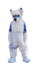 White Fur Fox Dog Husky Mascot Costume Furry Suit Fursuit Halloween