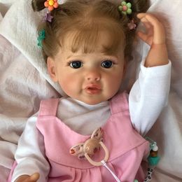 Dolls NPK 55CM Full Body Silicone Waterproof Toddler Girl Doll Princess Betty Lifelike Sof Touch 3D Skin Multiple Layers Painting 220930