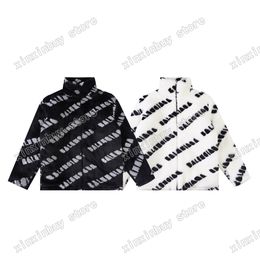 mens sherpa UK - xinxinbuy Men designer Coats Jacket Cashmere polyester sherpa letter print women black yellow gray M-XL