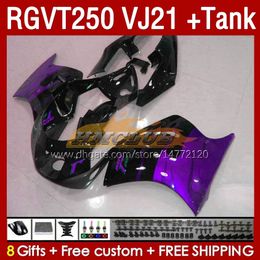 Fairings & Tank OEM For SUZUKI RGVT RGV 250CC 250 CC 1988-1989 Bodys 159No.172 RGV250 VJ21 SAPC RGVT250 RGV-250 88 89 RGVT-250 RGV-250CC 1988 1989 ABS Fairing purple flames