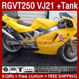 & Tank Fairings Kit For SUZUKI SAPC RGVT250 RGV-250CC 1988-1989 Bodys 159No.104 RGV-250 RGV250 VJ21 RGVT-250 1988 1989 RGVT RGV 250CC 250 CC 88 89 ABS Fairing yellow stock