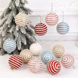 Party Decoration 8cm Glitter Christmas Ball Ornaments Wave Fabric Creative Indoor Xmas Wedding Year Home Decor Accessories