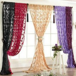 Curtain Door Butterfly String Lace Net Room Window Tassel Panel Decoration See Through Print Home 2022