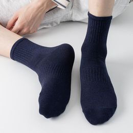 Men's Socks High Quality Men Sock Cotton Breathable Solid Colour Middle Tube Women Soft Sport Comfortable Trekking Hiking Man Short Sox