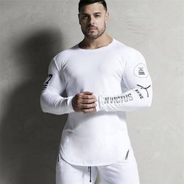 Men's T-Shirts Men Bodybuilding Long sleeve t shirt Man Casual Fashion Skinny T-Shirt Male Gyms Fitness Workout Tees Tops Jogger Brand Clothing 220930