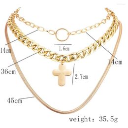 Choker Gold Color Necklace For Women Thick Heavy Cross Pendant Chain Necklaces & Pendants Lace Velvet Chokers Fashion Jewelry