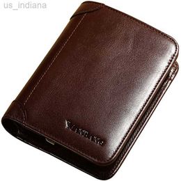 Wallets MaNBAng Men's Genuine LeaTHer Trifold For Men wiTH ID Window and Holder L220929