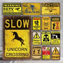 Other Fashion Accessories Vintage Danger Metal Painting Poster Tin Sign Retro Warning Metal Plate Signs Shabby Chic Garage Man Cave Home Wall Decor Board Plaques