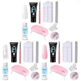 Nail Art Kits 106Pcs/Set Extension Gel Kit 15ml Poly UV Lamp Polish For Extensions Acrylic