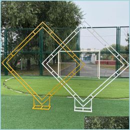 Party Decoration Wedding Arch Rhombus Shelf Backdrop Frame Quadrilateral Geometry Flower Stand Shooting Props Arrangement Decor Drop Dhofp