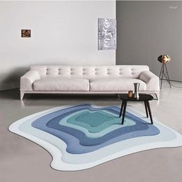Carpets Irregularity Round Blue Kichen Floor Mats Rug For Bedroom Living Room Non-slip Large Area Rugs Soft Modern Parlour Mat
