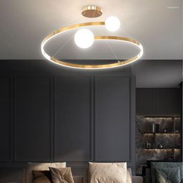 Pendant Lamps Creative Designer's Ring LED Lights For Living Room Dining Bedroom Lampshade Home Hanging Lamp Dia60cm 25W