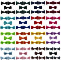 Bow Ties 5 PCS Kids Toddler Pre-tied Tie School Party Baby Boys Solid Colour Bowties BWTYY1005