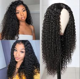 African Small Curly Hair Synthetic Wigs Black Hair Front Lace Long for Women