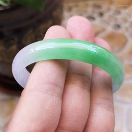 Bangle Grade A Burma Jade Women Fine Jewelry Purple Green Jadeite Myanmar Certified Jades Stone Bracelet