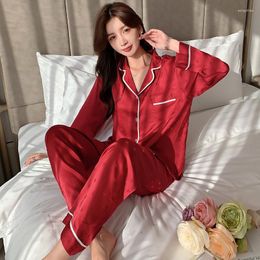 Home Clothing Women Pyjamas Set Full Sleeve 2PCS Shirt&Pants Casual Jacquard Love Pyjamas Clothes Loose Intimate Lingerie Pijamas