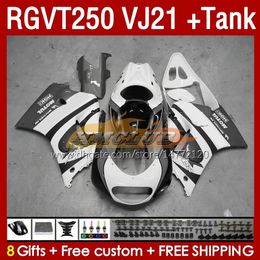 & Tank Fairings Kit For SUZUKI SAPC RGVT250 RGV-250CC 1988-1989 Bodys 159No.141 RGV-250 RGV250 VJ21 RGVT-250 1988 1989 RGVT RGV 250CC 250 CC 88 89 ABS Fairing grey white