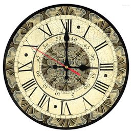 Wall Clocks Fashion Home Decoration Still Life Modern Stickers Needle Quartz Watch Single Face Circular Wooden Clock