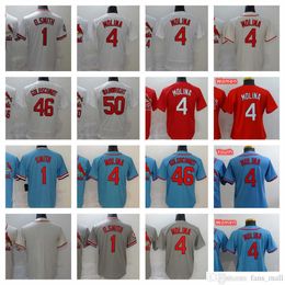 2022-23 New Baseball Jersey Stitched 4 Yadier 46 Paul Molina Goldschmidt 1 Ozzie 50 Adam Smith Wainwright Jerseys Men Size S--XXXL Home away Blue White Red