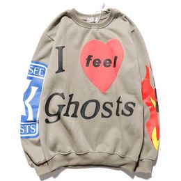 Women's Hoodies Sweatshirts Lucky Me I See Ghosts Flame Print Women Sweatshirt Fashion Hoodie Pullover Men Hoodie Hip Hop long sleeve top 2022 T220929