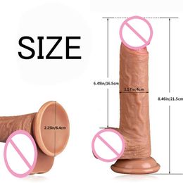 Beauty Items 22CM Realistic Silicone Dildo Large sexy Toy for Women with Thick Glans Real Dong Powerful Suction Cup Stiff Cock 18