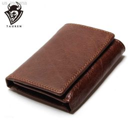 Wallets RFID Wallet Antitheft Scanning Leather Hasp Leisure Men's Slim Mini Case Trifold Purse L220929