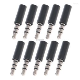 Lighting Accessories 10Pcs Gold 4 Pole 3.5mm Male Stereo Earphone Headphone Jack Plug Soldering White/Black M13 Dropship