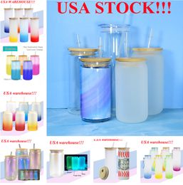 local warehouse sublimation glass tumbler straight tumblers glow in the dark jar 16oz 25oz glass can juice can with bamboo lid