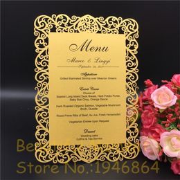 Greeting Cards 12x17cm Laser Cut Love Table Place Card Wedding party menu card Favor Party Decoration diy Guest 20 pcs/lot 220930