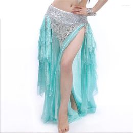 Stage Wear Belly Dance Skirt Performance Dress Bottom Gilt Big Swing Ear