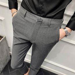 Men's Suits Plus Size 28-42 Men's Business Suit Trousers 2022 Fashion Casual Solid Colour Slim Pants Formal Wear Wedding