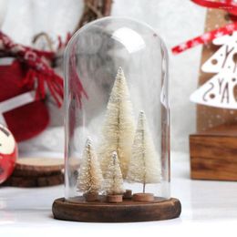 Christmas Decorations 8Pcs Artificial Mini Tree Snow Frost Small Pine Desktop Decoration DIY Crafts Ornaments
