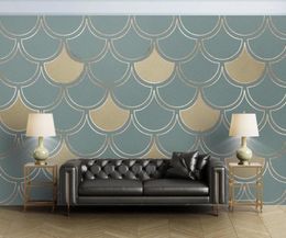 Wallpapers Custom 3D Mural Wallpaper Nordic Line Geometric Abstract Luxury Light Background Fresh Decorative Paintings